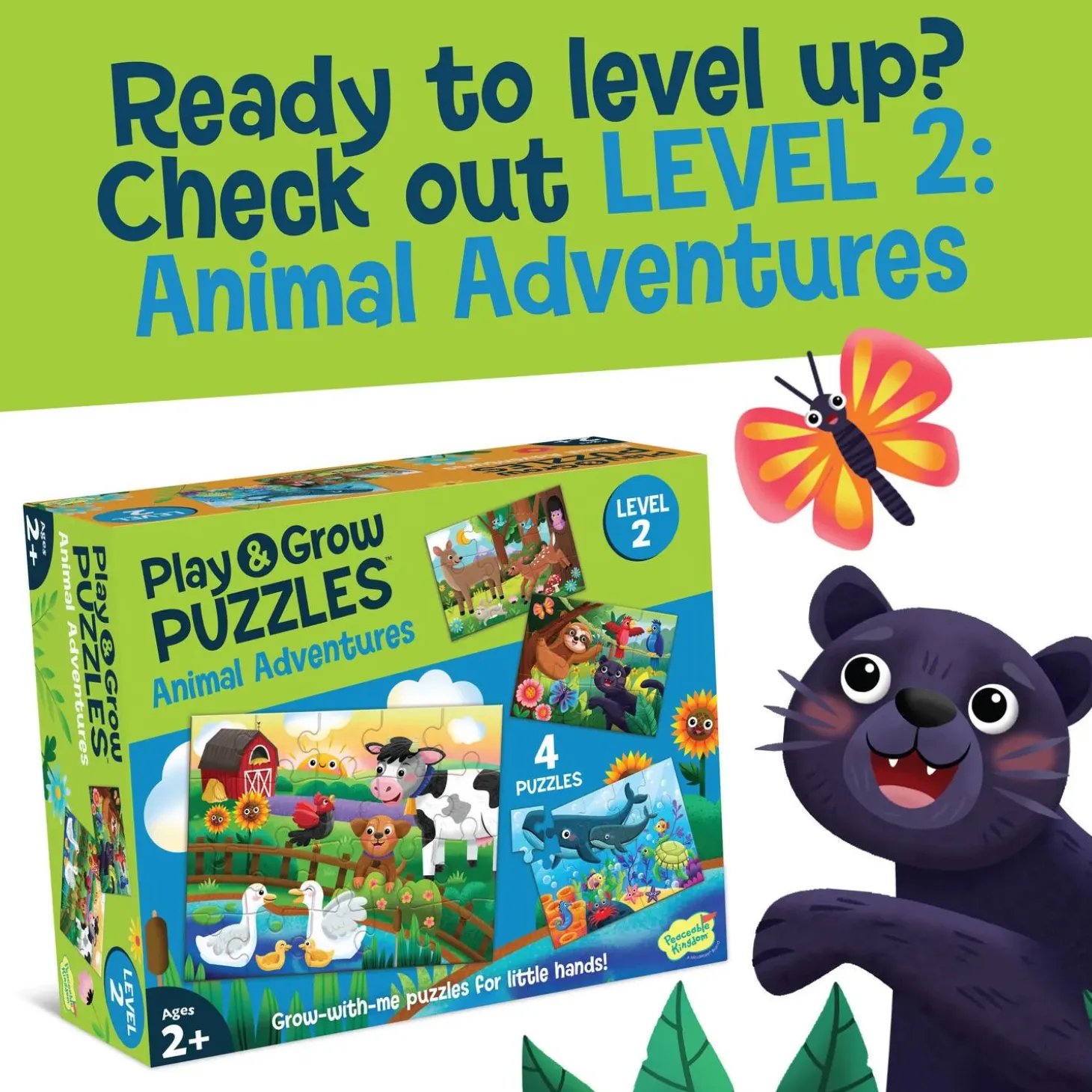 Play & Grow Toddler Puzzles: Adorable Animals – Level 1