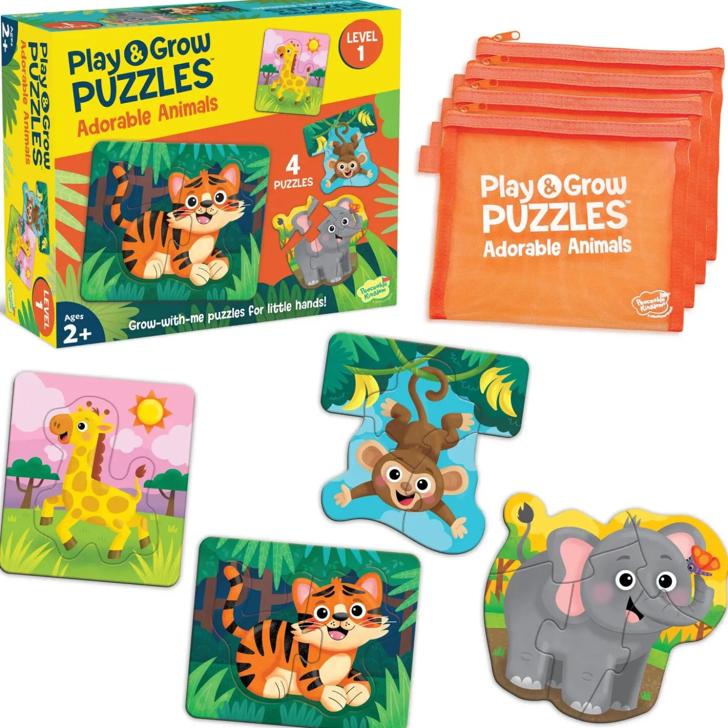 Play & Grow Toddler Puzzles: Adorable Animals – Level 1