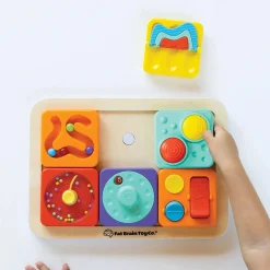 PlayTab Modular Wooden Activity Board – Magnetic Base for Sensory Play Tiles