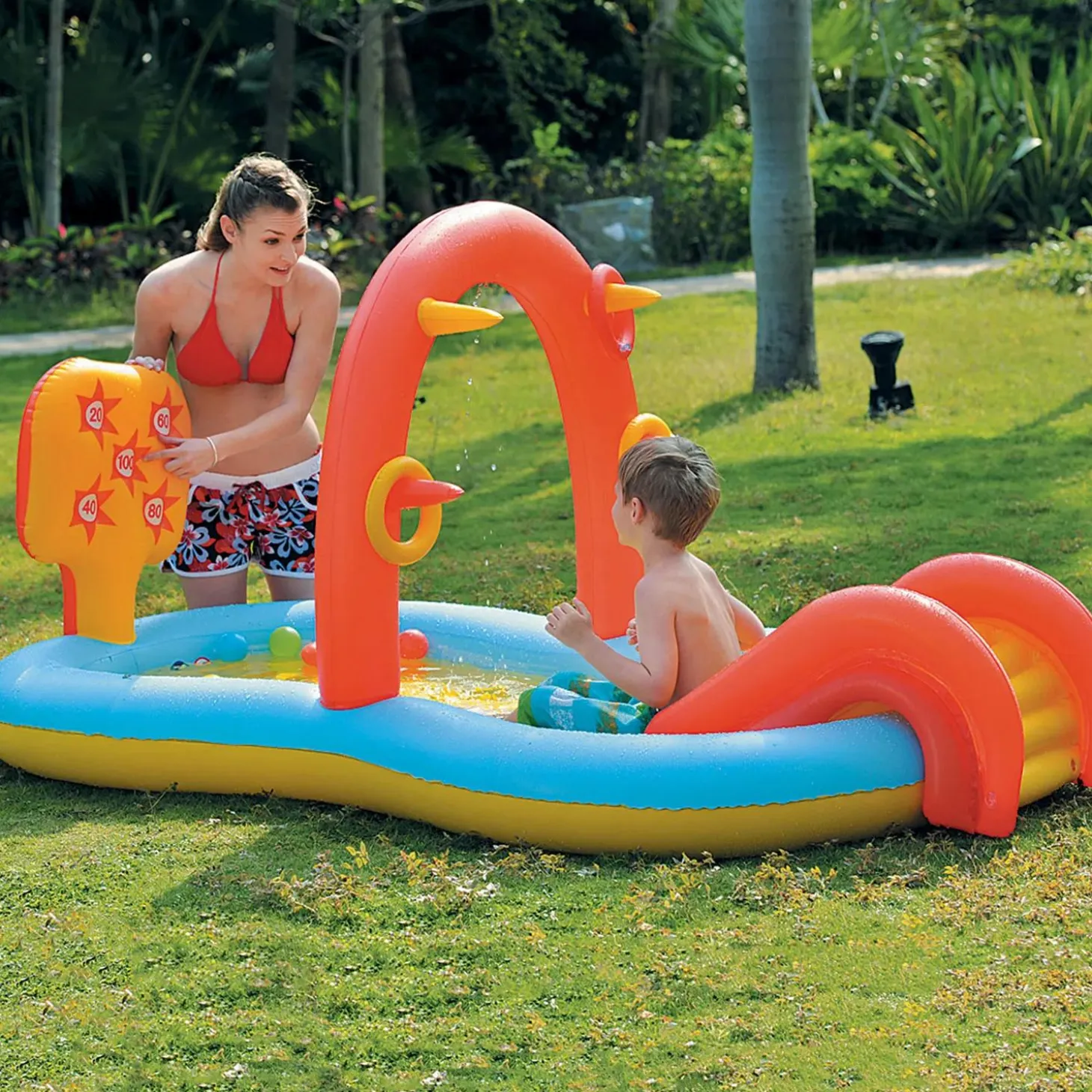 Pool Central - 7ft Inflatable Children's Interactive Water Play Center