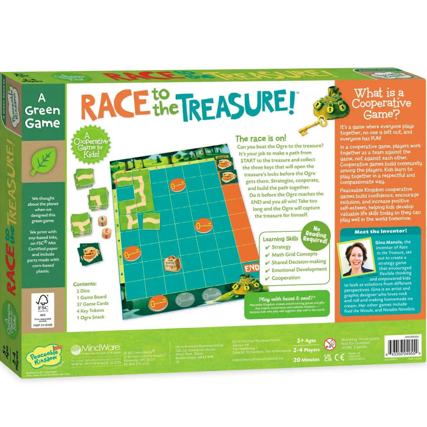 Race To The Treasure Peaceable Kingdom Cooperative Board Game