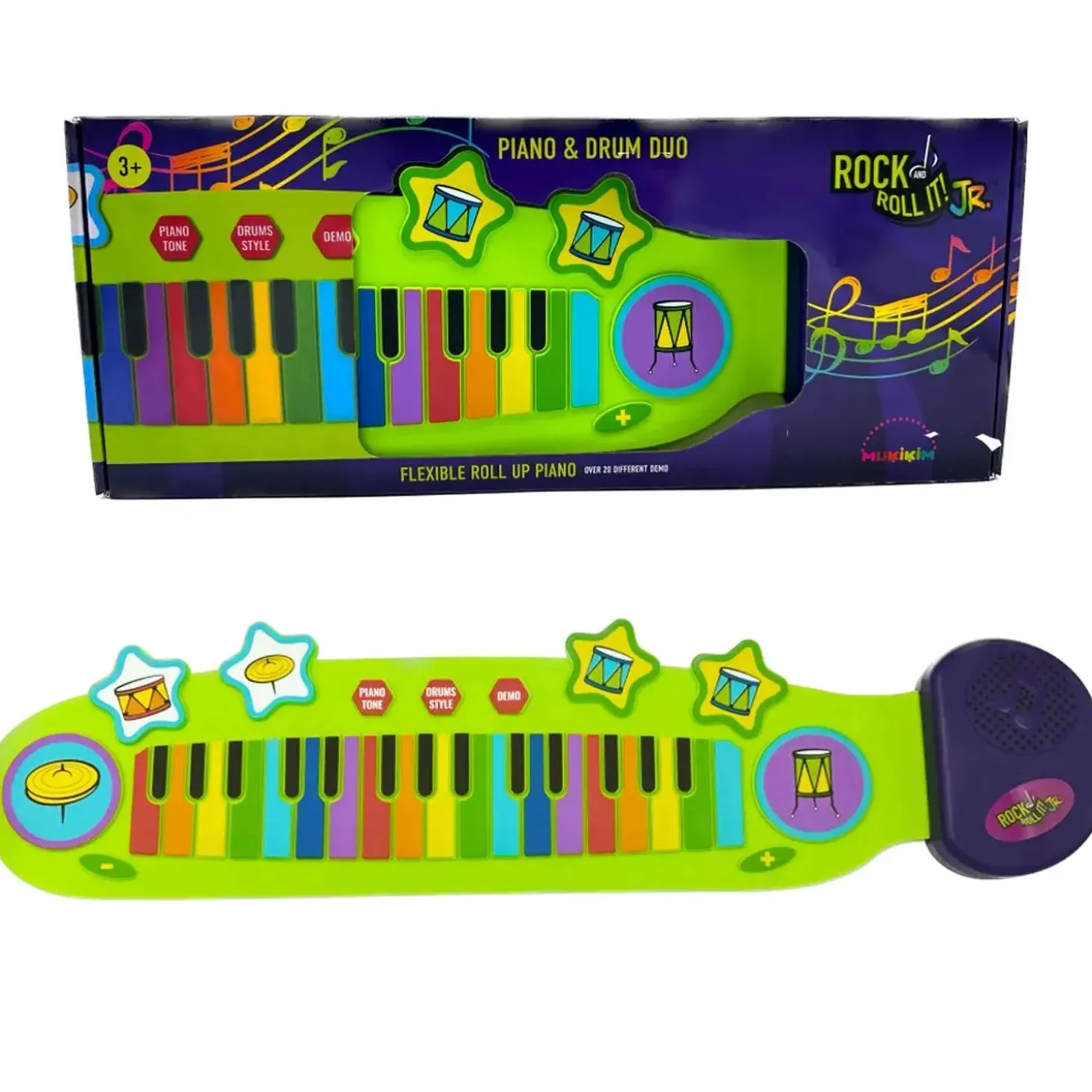 Rainbow Rock and Roll It Junior Piano & Drum Set