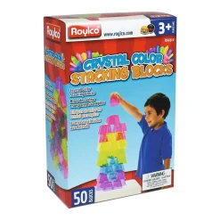 Roylco Crystal Color Stacking Blocks, 50 pieces