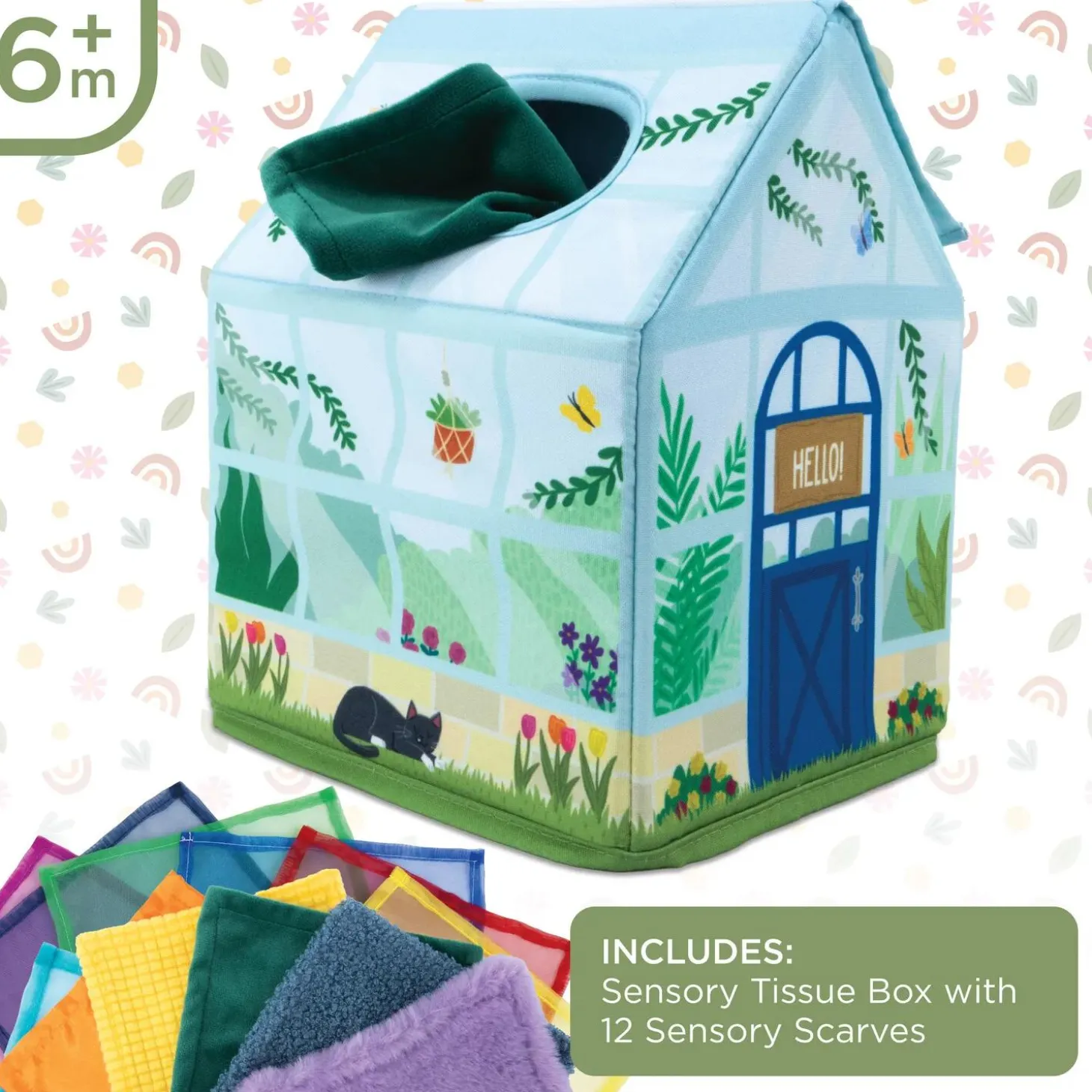 Sensory Sprouts Peek & Pull Baby Tissue Box Toy
