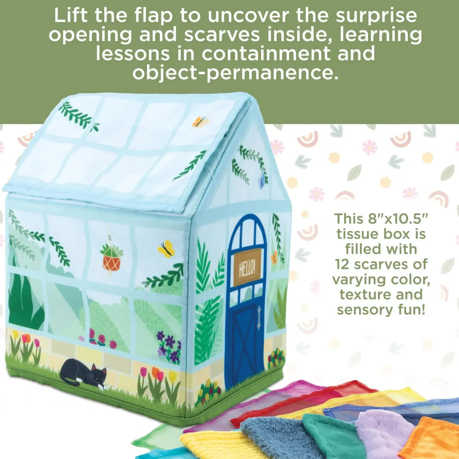 Sensory Sprouts Peek & Pull Baby Tissue Box Toy
