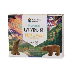 Soapstone Carving Kits: Bear & Wolf