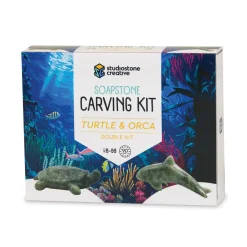 Soapstone Carving Kits: Turtle & Orca