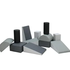 SoftScape Toddler Builder Block Set, 12-Piece - Gray/Light Gray