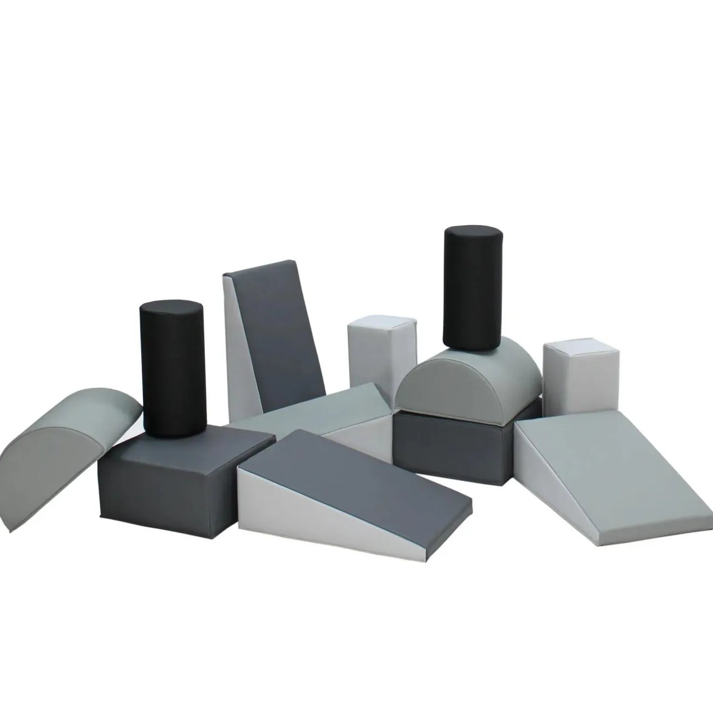 SoftScape Toddler Builder Block Set, 12-Piece - Gray/Light Gray