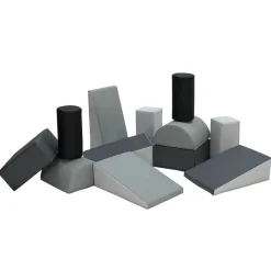 SoftScape Toddler Builder Block Set, 12-Piece - Gray/Light Gray