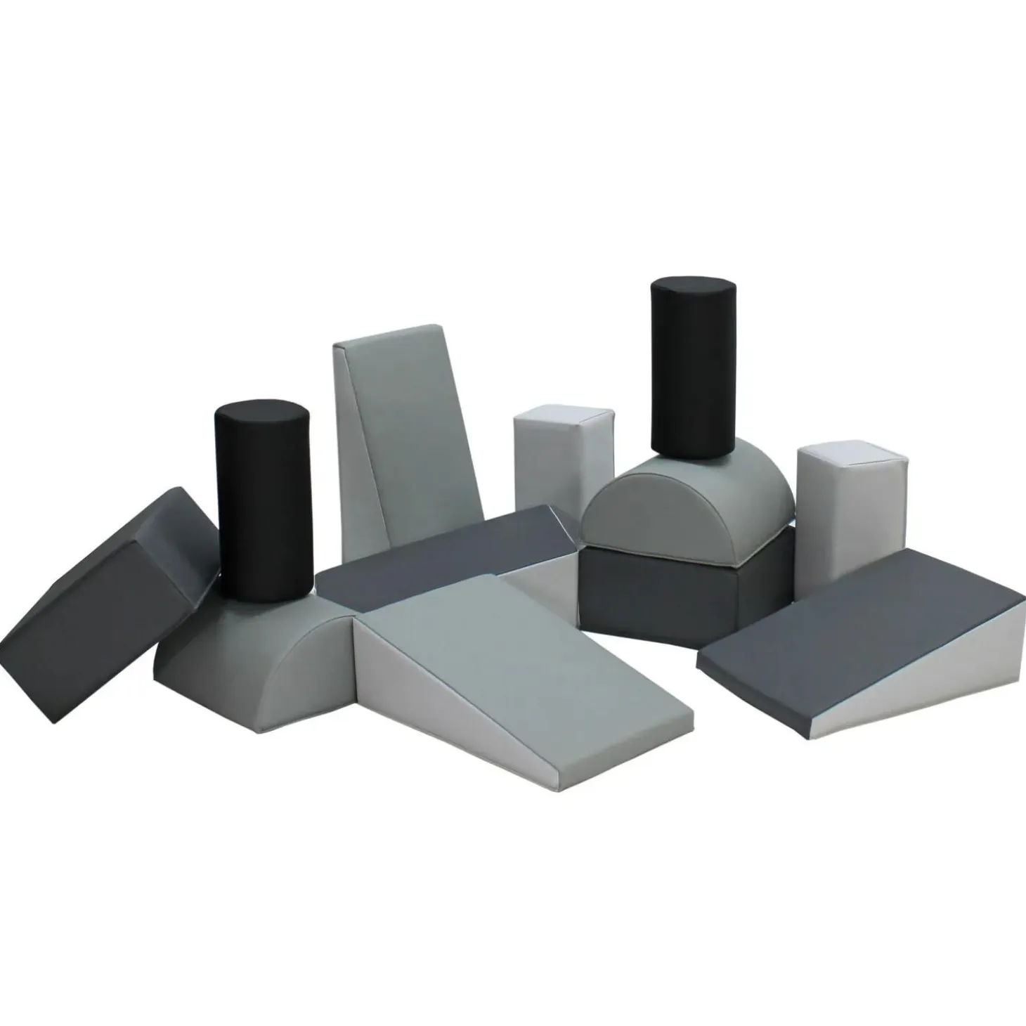 SoftScape Toddler Builder Block Set, 12-Piece - Gray/Light Gray