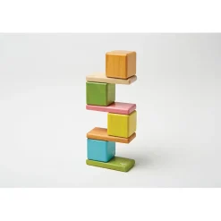 Tegu Magnetic Wooden Blocks, 8-Piece Pocket Pouch, Tints