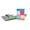 Tegu Magnetic Wooden Blocks, 8-Piece Pocket Pouch, Blossom