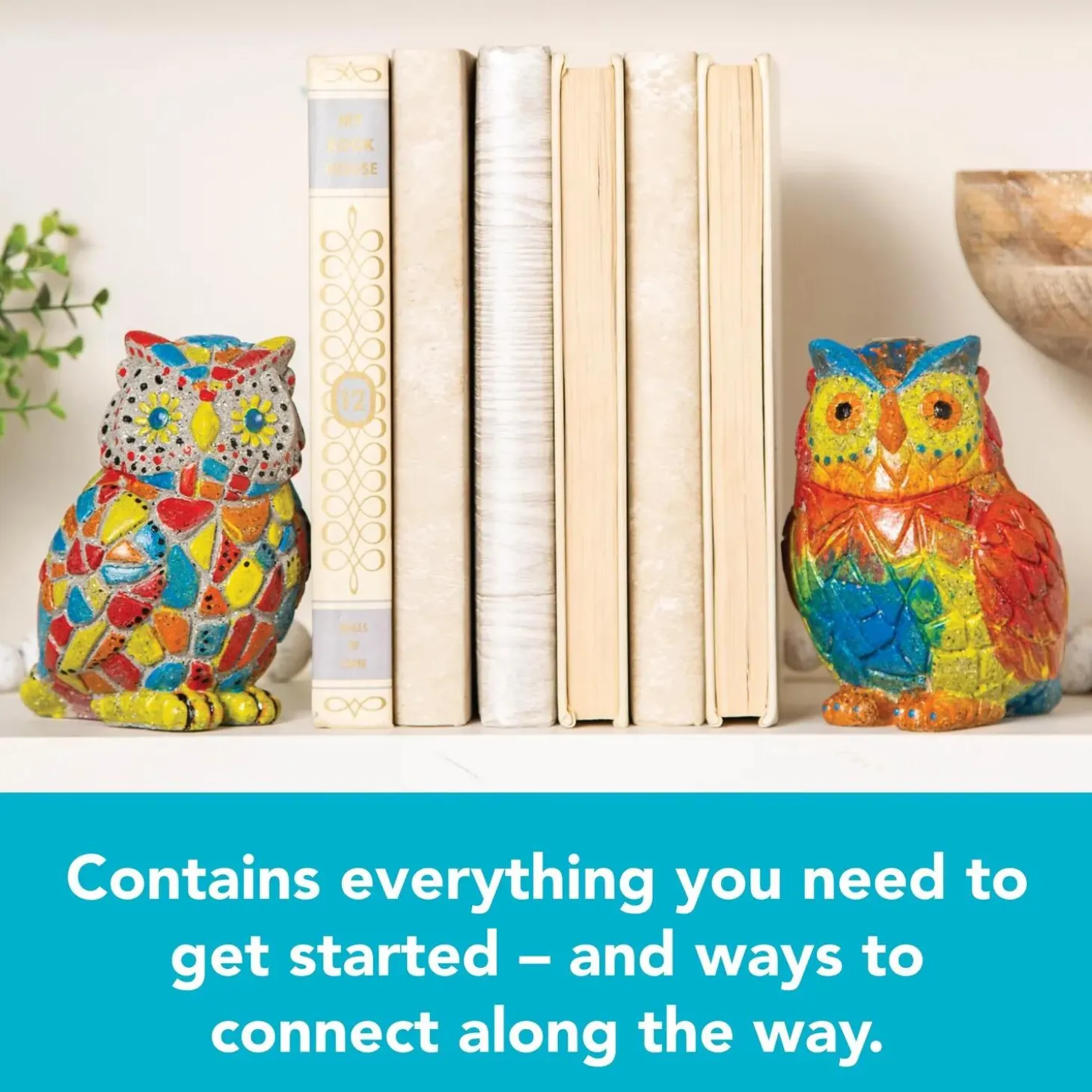 Two Creative Friendship Owls Stone Décor Painting Craft Kit for Two