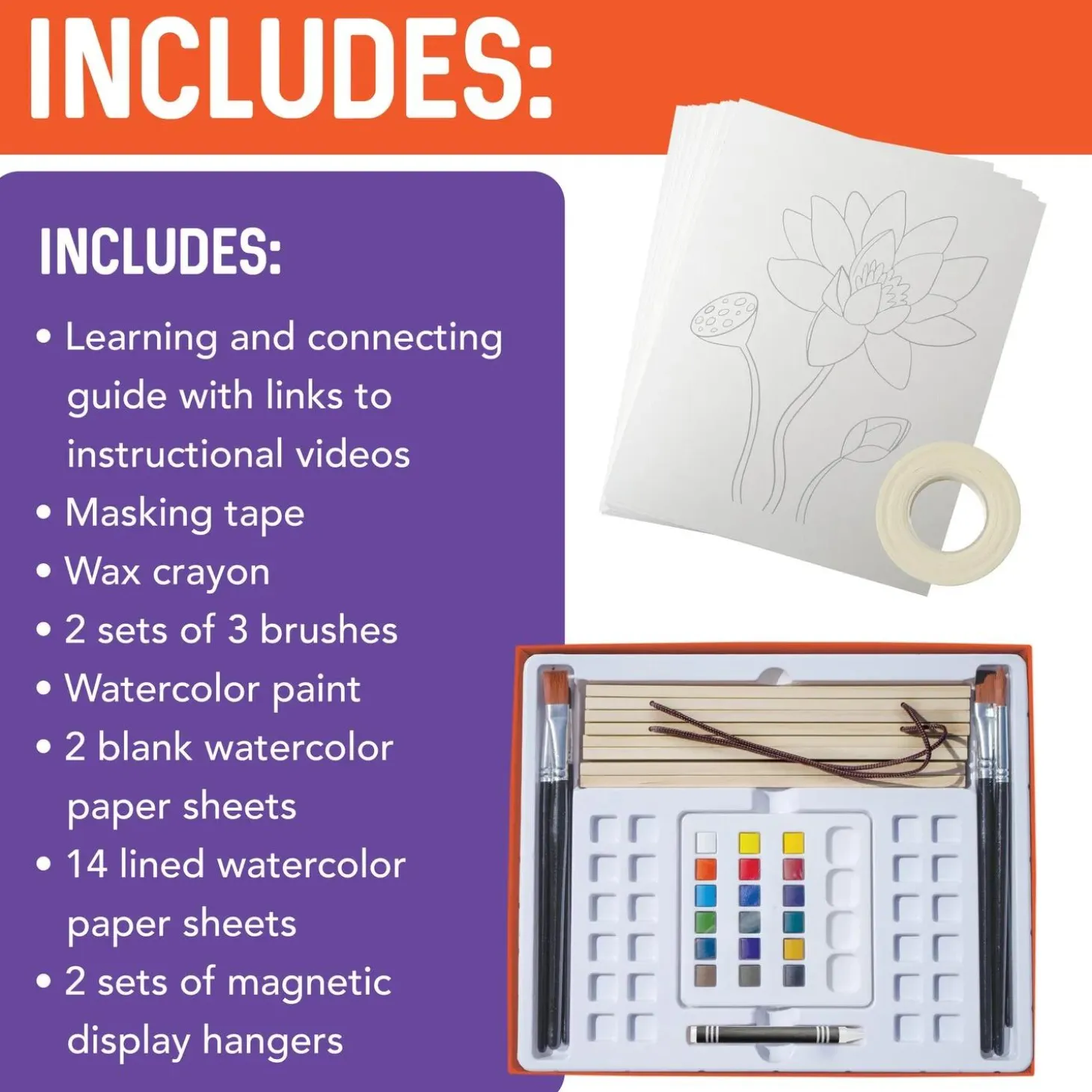 Two Creative Watercolor Paint Set for Two - Guided Art Kit with Video Lessons