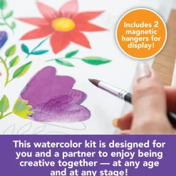 Two Creative Watercolor Paint Set for Two - Guided Art Kit with Video Lessons