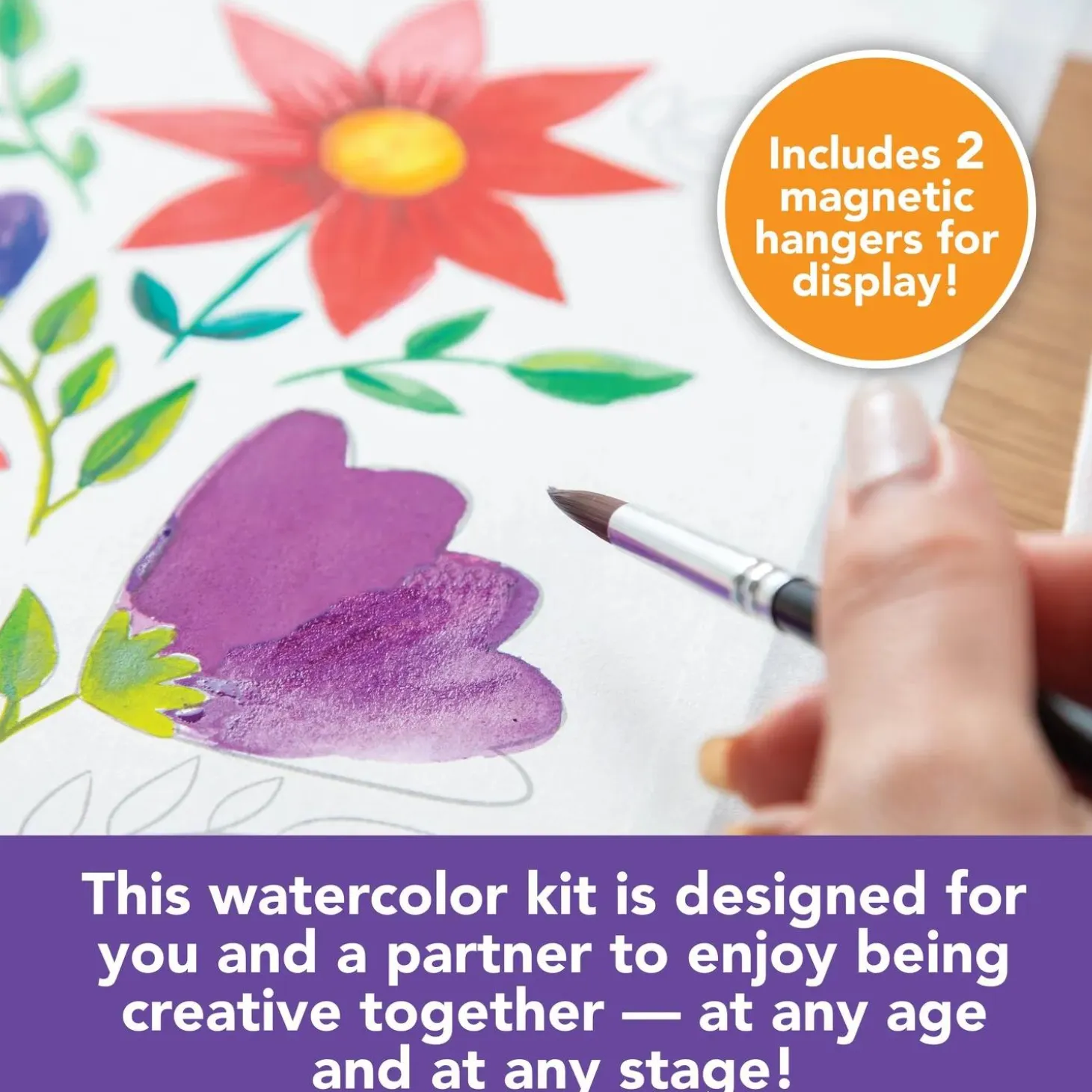 Two Creative Watercolor Paint Set for Two - Guided Art Kit with Video Lessons